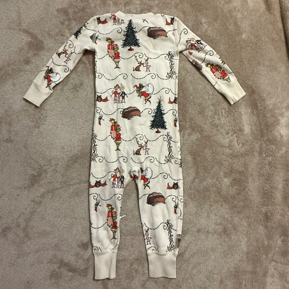 Hanna Andersson Grinch Christmas Pajamas Organic Cotton Sleeper 18-24M
